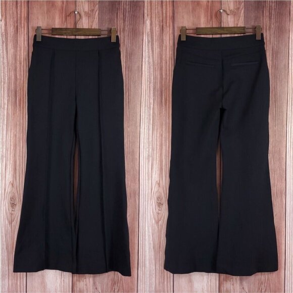 Spanx Womens Medium Petite The Perfect Pant Black Knit Ponte Hi Rise Flare - Picture 1 of 9